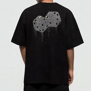 T-shirts en strass de haute qualité 2026, T-shirts personnalisés à imprimé strass, T-shirts à col rond, Fabricants de T-shirts haut de gamme, T-shirts surdimensionnés - Product Image 6