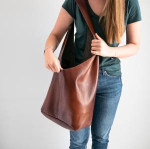 Bolso de hombro Hobo de cuero genuino con estilo para mujer, bolsos cruzados de gran capacidad, nueva moda, 2017 - Product Image 6