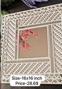 White Glass & <b>Crystal</b> Framed Wall Vase with Backlight Modern Design Indian Theme Home Decoration - Product Image 5