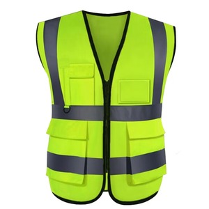 เสื้อกั๊กนิรภัยโพลีเอสเตอร์ Hi-Vis สะท้อนแสงชุดยูนิฟอร์มทำงานพร้อมโลโก้ตามสั่ง100% - Product Image 2
