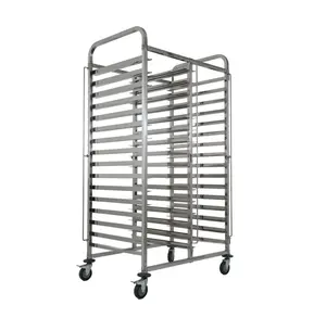 Support de plateau de cuisson pour chariot de boulangerie en acier inoxydable à 32 couches