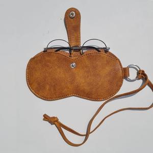 Etui à lunettes de soleil en cuir véritable Pochette à lunettes portable Organisateur de lunettes pour l'extérieur avec dragonne - Product Image 2