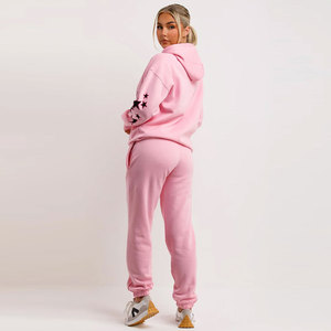 Nouveau hiver femmes 100% coton Polyester survêtement respirant plaine français éponge survêtement recadrée sweat pantalon de survêtement 2 pièces - Product Image 6