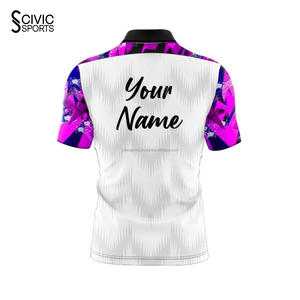 Custom Quarter Zipper <b>Bowling</b> Jersey Polyester Printed Logo Sublimation Breathable <b>Bowling</b> <b>Shirt</b> - Product Image 2