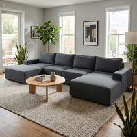 Canapé d'Angle Modulaire Nordique Blanc de Luxe avec Méridienne, Ensemble de Meubles Modernes en Forme de L pour Salon