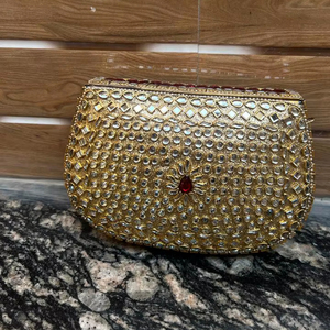 Bolsos de mano de noche para mujer, clutch metálico con mosaico y Kundan, bolso indio multicolor de la India para fiestas, novias y cenas, para chicas. - Product Image 3