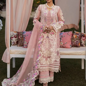 2025 Hit Style Luxury Pakistani Designer Floral Summer Ready Wear Lawn Dress para mujeres Party Style Lace Button Made USA - Product Image 1