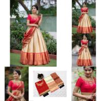 Couleur rouge indienne à la mode Festival porter Designer kanjivaram Style Lehenga Choli avec chemisier jari travail ethnique exclusif porter des femmes