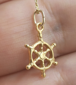 Trendy Solid Gold 14k, Dainty <b>Ship</b> Steering <b>Wheel</b>,Nautical Jewelry,necklace for Gift Quality Best Nautical <b>Ship</b> - Product Image 2