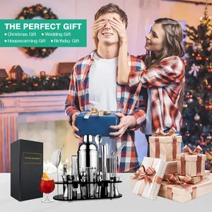 Juego completo de accesorios de barra de acero inoxidable con un juego único de barra de mesa de color plateado y dorado - Product Image 1