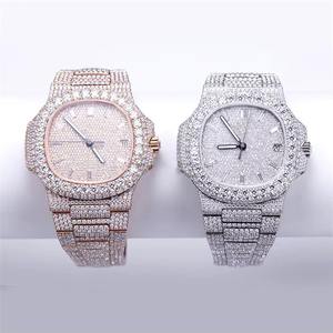 Reloj de Lujo para Hombre Estilo Hip Hop, Certificado por EGL, Moissanita VVS, Corte Baguette, Completamente Engastado, Inspirado en el Estilo Suizo, Reloj de Moda para Joyería - Product Image 3