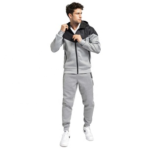 Survêtement d'entraînement 2 pièces élégant de haute qualité pour hommes Logo personnalisé Polaire d'hiver Fitness Streetwear Grande taille Écologique Décontracté - Product Image 4