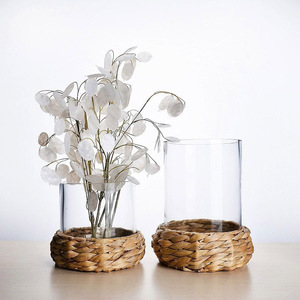 <b>Kitchen</b> <b>accessories</b> woven cup holder glassware water hyacinth tumbler carrier Christmas decor - Product Image 4