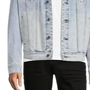 Nueva Chaqueta Vaquera de Moda de Invierno, Última Llegada, al por Mayor, Lavada, Personalizada con Logotipo Frontal, Chaquetas Vaqueras para Adultos Hombres - Product Image 5