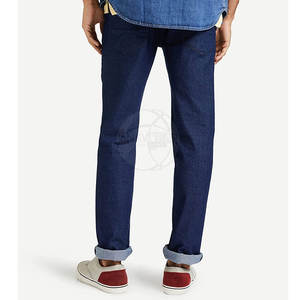 Pantalones vaqueros rectos ligeros informales para hombre, cintura media de cintura alta con MOQ bajo para la temporada de primavera, venta superior, uso al aire libre, teñido liso - Product Image 2