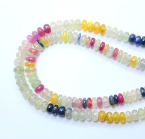 Cuentas de zafiro natural, forma de Rondell suave múltiple, tamaño de 5MM y 8 "de longitud para la fabricación de joyas - Product Image 3