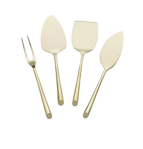 Ensemble coupe-fromage moderne en acier inoxydable et mini tartineuse à beurre couverts avec poignée en métal - Product Image 6