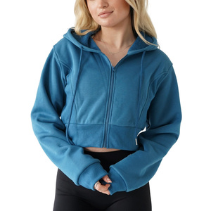 Sudadera moderna recortada para mujer con logotipo personalizado bordado ropa informal personalizada OEM suministro directo de fábrica del fabricante - Product Image 1