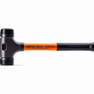 Marteau à tête souple SIMPLEX 330 mm avec tête en bois/caoutchouc de dureté moyenne 40 mm Noir/Superplastique Blanc HALDER - Product Image 3