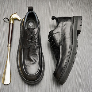 Chaussures Oxford en cuir de vachette pleine fleur avec talon amorti et design antidérapant, chaussures habillées pour hommes, chaussures en cuir - Product Image 2