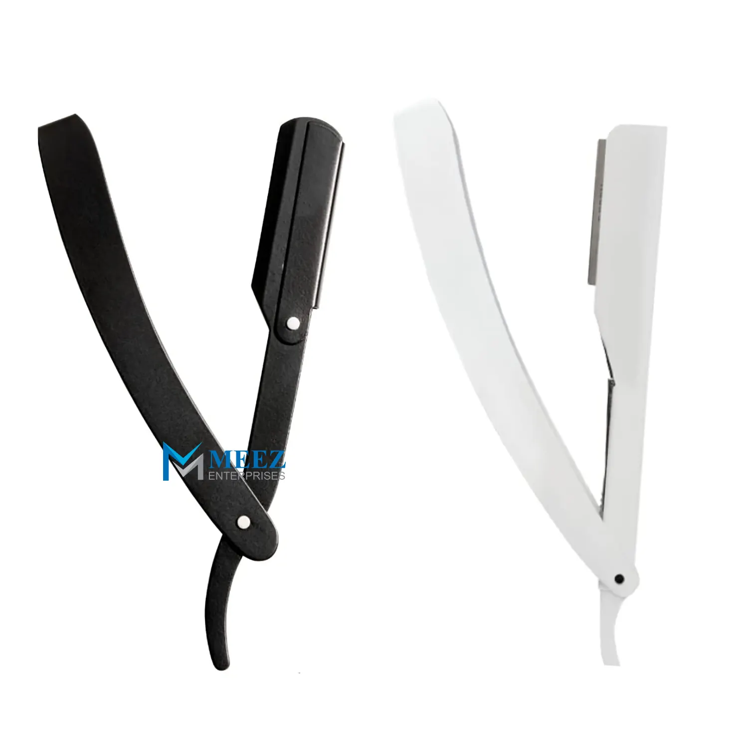 Barber Straight Razor Bundle Stainless Steel Straight Razor Kit with 20 Premium Blades (White and Black Bundle)