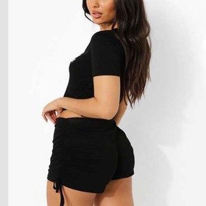 Wholesale Women Two Piece Shorts Set Summer <b>Bandana</b> 2 Piece Set Blouse Outfits 2 Piece Women Short Set Clothing - Product Image 4