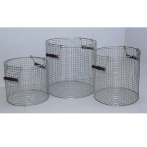 Panier de rangement en fil de maille métallique avec poignée - Product Image 4