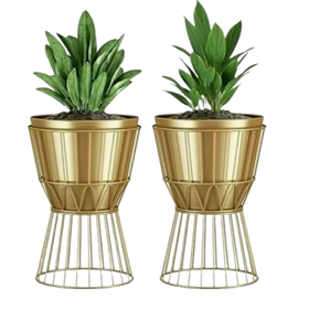 Jardinière métallique décorative d'extérieur sur mesure jardinière de fleurs décorative finie en or jardinière de sol de style tendance - Product Image 6