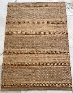 Alfombra trenzada de yute de Color Natural tejida India ecológica de fábrica directa patrón de rayas hecho a mano para uso doméstico Precio de fabricante - Product Image 1