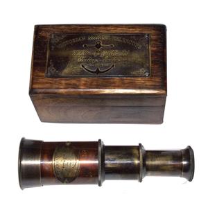 Binoculares de latón antiguo decoración Funda de cuero telescopio buena calidad decoración hogar con binocular Vintage marino victoriano - Product Image 1