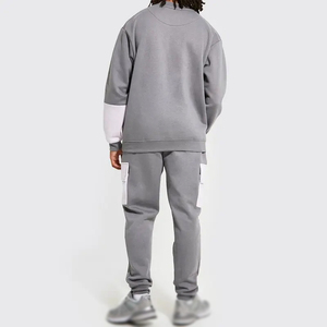 Chándal deportivo informal de diseño personalizado para hombre, chándal para correr con estampado de bloques de color a la moda, chándal de entrenamiento para correr de invierno - Product Image 6