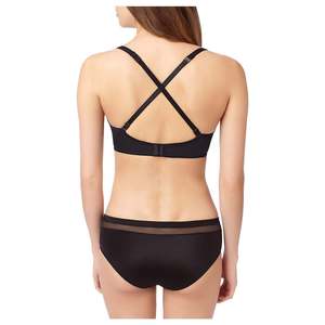 Reggiseno a scollo profondo Le Mystere da donna Infinite Possibilities 1124, confortevole, senza ferretto, push-up, nero, taglia M, con chiusura frontale e logo sulla copa. - Product Image 2