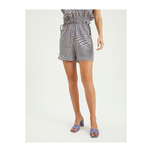 Shorts Estampados para Mujer, Mezcla de Viscosa, con Detalle de Llanta, Turquía - Product Image 1