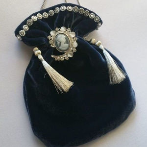 New Elegant Ostrich Pattern Potli <b>Bag</b> with Beautiful Zari Embroidery on Velvet Silk Fabric <b>for</b> Parties & <b>Weddings</b> in 2022 - Product Image 1