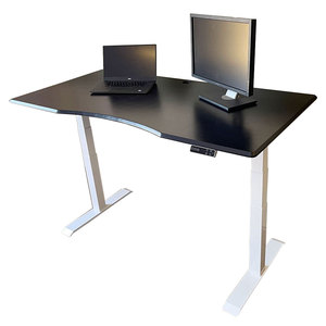 FlexiDesk FLD012 Lift-Up Table with Rubber Wood Top and 3-Joint <b>Electric</b> Adjustable Office <b>Desk</b> Legs - Product Image 1