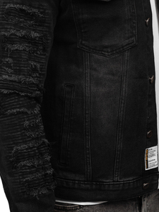 Veste en jean bleue personnalisée pour hommes coupe ajustée séchage rapide manches longues matériel d'hiver vente en gros de veste au design personnalisé pour hommes - Product Image 4