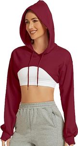 55% Cotton 45% Spandex Drop Shoulder Style Oversized <b>Cropped</b> Fit Willow Women Classic Capital Full Zip Cotton Korean Crop Hoodie - Product Image 5