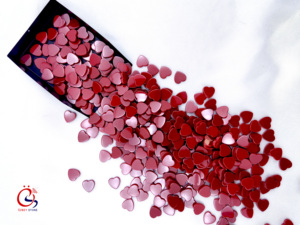 Venta al por mayor de piedras preciosas planas con forma de corazón rojo de cerámica para la fabricación de joyas 6x6 8x8 10x10 - Product Image 3