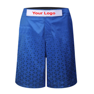 2025 sublimación personalizada MMA BJJ Fight Shorts para hombres 100% poliéster cintura media transpirable antiarrugas impermeable Casual sólido - Product Image 1