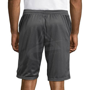 Pantalones cortos de gimnasio con logotipo personalizado para hombre, 100% poliéster, patrón sólido, malla de verano para correr/nadar/playa, pantalones cortos deportivos en blanco - Product Image 4