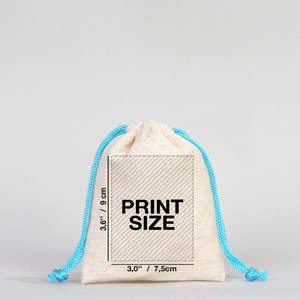 Bolsa de algodón con asa turquesa personalizable, tamaño 4 x 5 pulgadas, bolsa de tela de algodón, burkini para mujer, bolsa de almacenamiento, imprime tu logotipo personalizado. - Product Image 2