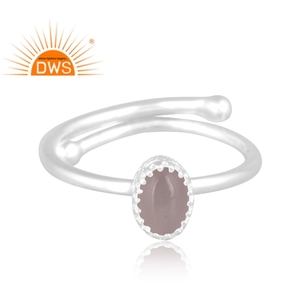 Meilleures ventes Bague empilable en argent sterling fin avec pierre de lune grise naturelle Fabricant de bijoux personnalisés - Product Image 3