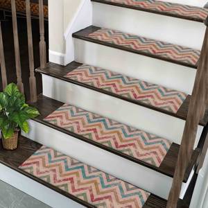 Alfombra con Estampado Geométrico, Alfombra de Escalera Moderna Estilo Bohemio, Alfombra para Escalones - Product Image 3