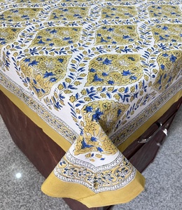 Hand Block Printed 100% Eco-Friendly Cotton <b>Table</b> <b>Cover</b> Artisan Design Washable Tablecloth Handcrafted Rectangle <b>Table</b> <b>Cover</b> - Product Image 3