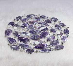Nouveauté véritable Morado argent ovale Cabochon multi forme lunette réglage 925 argent Sterling plaqué à la main mode pendentif - Product Image 5