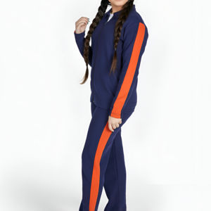 Conjunto Deportivo Escolar de Punto de Invierno de Alta Calidad para Niñas, Ropa Deportiva Informal, Opciones de Varios Colores Sólidos, Todas las Tallas Disponibles - Product Image 1