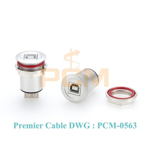 Adaptateur USB B vers un port de montage sur panneau encastré connecteur rond en aluminium USB 2.0 convertisseur femelle à femelle pour <span class=keywords><strong>câble</strong></span> de données - Product Image 5