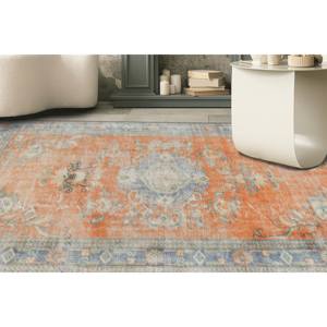 Tapis imprimé au design vintage : motif floral médiolé turc, pour cuisine extérieure, tapis doux non tissé - Product Image 4