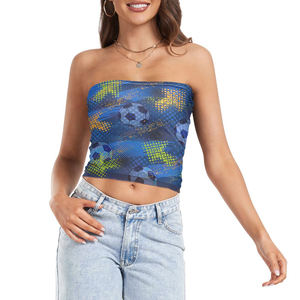 Haut tube audacieux pour femme Bandeau Streetwear à la mode avec impression par sublimation haut court sportif ultime pour tenues décontractées - Product Image 5