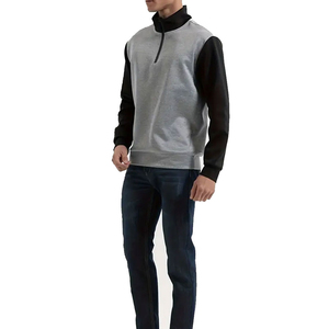 Sweat-shirt à demi-zip pour homme de haute qualité, couleur personnalisée, 100% coton molletonné, séchage rapide et écologique, col montant - Product Image 4
